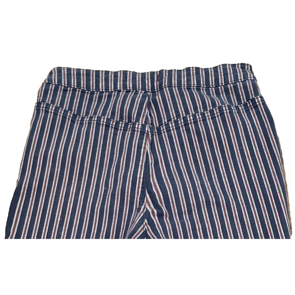 Free People Navy Blue Red White Striped Stretch Skinny Straight Jeggings Size 27 - Picture 5 of 8